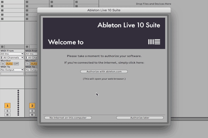 how to authorize ableton suite 8